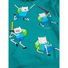 Adventure Time Finn Puff Print Long Sleeve Turquoise Adult Hooded Sweatshirt - 4 of 4