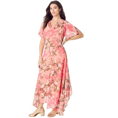 Roaman's Women's Plus Size Floral Sequin Dress