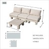 Moda Furnishings 3-person Outdoor Patio Aluminum Wood Grain Seating Group With Beige Cushions - 4 of 4