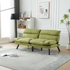 Okak Modern Sofa Bed Futon Couch with Thick Cushion, Convertible Small Sleeper Sofa Bed Loveseat Recliner for Small Apartments, living Room, Green - 2 of 4