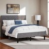 Queen Size Upholstered Platform Bed Frame with Linen Headboard, Storage Space, Under Bed Storage, No Box Spring Needed, 485 lbs Capacity - 2 of 4