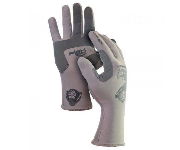 Fish Monkey Gloves Full-Finger Guide Gloves Large Light Grey