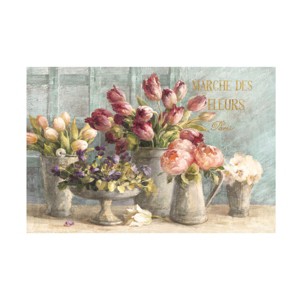 Trademark Fine Art -Danhui Nai 'Marche Des Fleurs Blue Gold' Canvas Art - 1 of 4