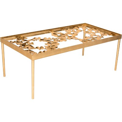 Otto 48" Gold Metal Rectangular Coffee Table