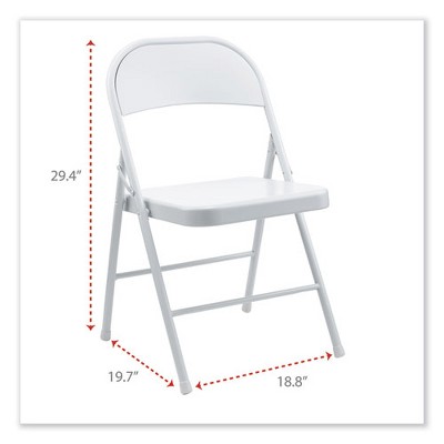 Gray Armless Metal Folding Reception Chair