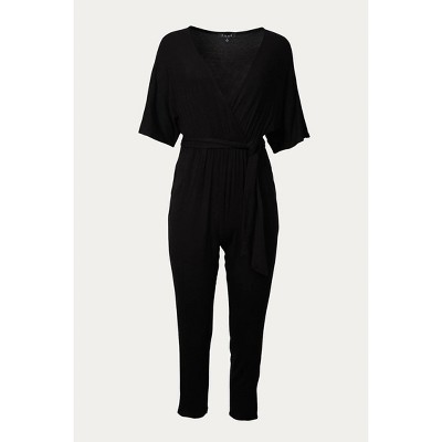 Women's WRAP-EFFECT BELTED STRETCH-JERSEY JUMPSUIT - Fore