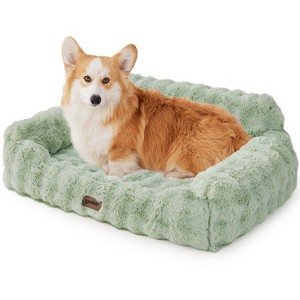 ZOMISIA Orthopedic Cat Couch Bed, with Supportive Egg Foam, Fluffy Faux Fur Removable Washable Cover and Non-Slip Bottom - 1 of 4