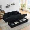 Modern 88.6" Corduroy Deep Seat Sofa with 2 Storage Ottomans, Cloud-Like Comfy 3-Seater Couch for Living Room or Small Spaces–The Pop Home - 3 of 4