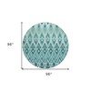 Teal Blue Aqua And Mint Green Southwestern Washable Indoor Outdoor Area Rug - 3 of 4