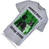 Boys Minecraft Video Game T-Shirt - Black and Green Creeper Face - Official Minecraft Shirt (Heather Grey Sequins, Large) - 3 of 4
