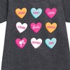 Girls' - Barbie - Candy Hearts Graphic Short Sleeve Fleece Dress - 2 of 3