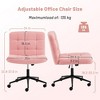 NicBex Adjustable Office Chair with Wheels,Modern Armless Computer Chair with Lumbar Support,Swivel Linen Desk Chair for Adult,Student - 3 of 4