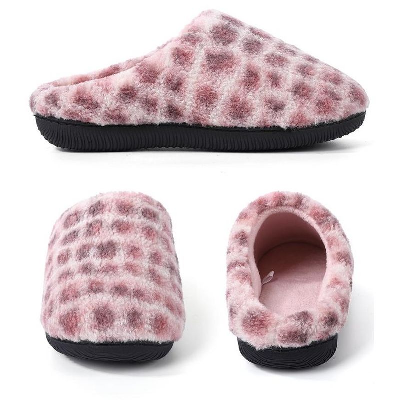Womens Fuzzy Slippers Comfort Fluffy Slip-on House Slippers, 3 of 7