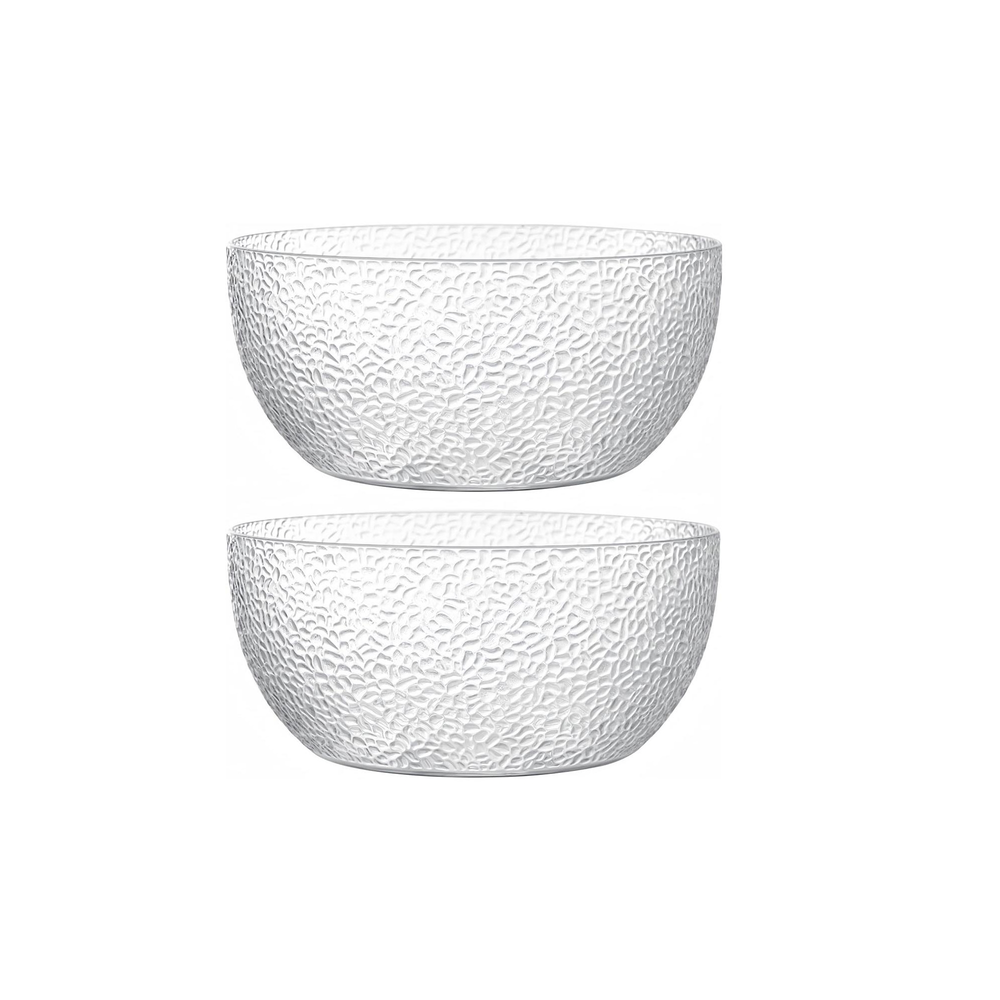 Aoibox 130 oz Acrylic Salad Bowls 9.5 in Diameter Large Clear Serving Bowls for Fruit Popcorn Chips Dips Set of 2 Break Resistant