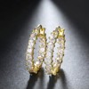Hoop Earrings for Women Princess Cubic Zirconia White Gold Plated Ginger Lyne Collection - 2 of 4