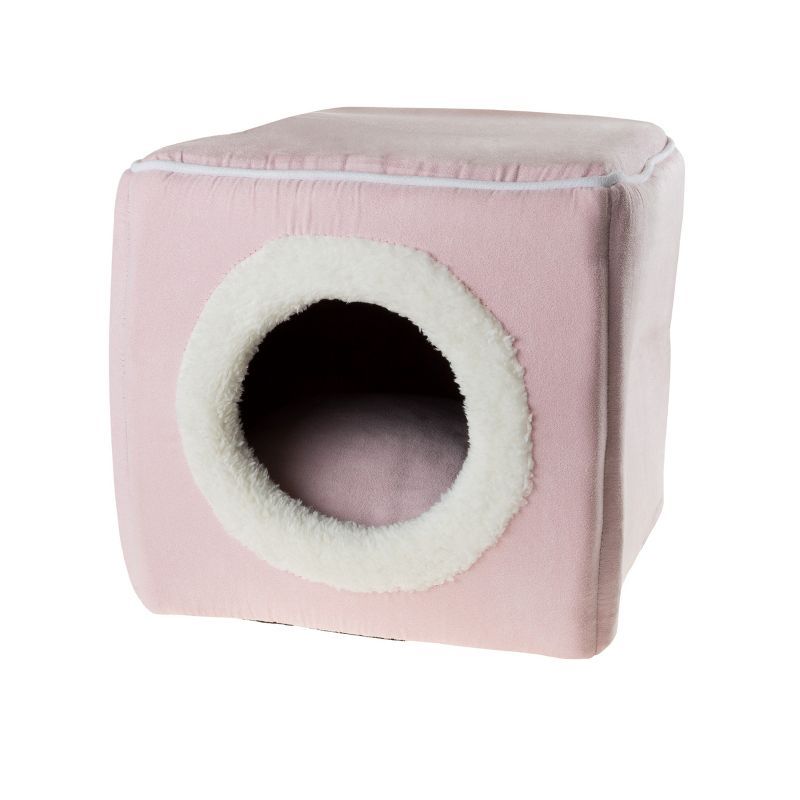 Pet Adobe Enclosed Cat Bed Cave with Removable Cushion - Pink, 1 of 6