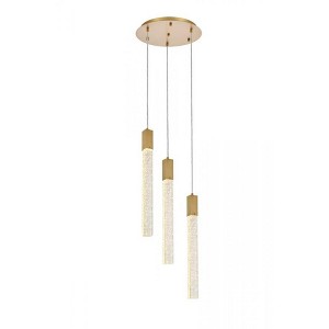 Elegant Lighting Weston 3 lights pendant in satin gold - 1 of 4