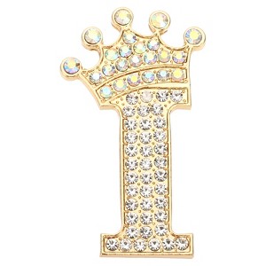Unique Bargains Women Rhinestone Initial Alphabet Badges Pins and Clips - 1 of 4