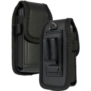 Nakedcellphone Pouch Case with Belt Clip, Universal for Slim Modern Flip Phones - Black - 1 of 4