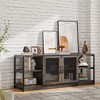 TV Stand for 65+ Inch TV, Industrial Entertainment Center TV Media Console Table, Farmhouse TV Stand with Storage and Mesh Door - 3 of 4