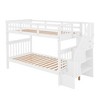 YOOCOZZ Twin over Twin Wood Bunk Bed with Storage and Guard Rail for Bedroom, Dorm - 2 of 4