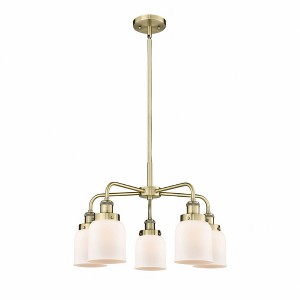 Bell - 5 Light Stem Hung Chandelier In Art Deco Style-14.75 Inches Tall and 23 Inches Wide - 1 of 1