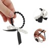 Unique Bargains Elegant Bow Pearl Scrunchies Hair Elastic Band 1 Pc - 2 of 4