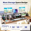 Simple Trending Monitor Stand Riser, Adjustable Angle Computer Desk Organizer with Drawer Storage and Pen Holder , Black - 4 of 4