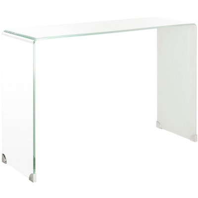 Transitional Clear to White Ombre Glass Console Table
