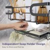 Aoibox Over The Door Shower Caddy With Double Soap Holder, Hanging Shower Organizer With 16 Hooks, No Drilling Bathroom Storage For Essentials, Black - 3 of 4