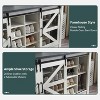 SinCiDo 59" Shoe Racks with 20 Shoe Cubbies & 12 Coat Hooks & Sliding Barn Doors, Farmhouse Entryway Hutch, White - 4 of 4