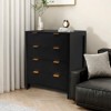 Chest of Drawers, 4 Drawer Wood Dresser, Waveform Fluted Panel Dresser, Modern Storage Drawers, for Closet Living Room, Bedroom, Nursery Hallway - 3 of 4