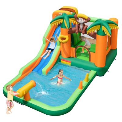 Infans Inflatable Water Slide Park Monkey Bounce House Splash Pool without Blower