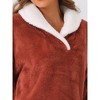 cheibear Women's Fluffy Fleece Pullover Tops with Pants Winter Plush Warm Pajamas Sets - 4 of 4