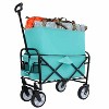 Racxily Collapsible Utility Wagon Cart-Lightweight Wagon with All-Terrain Wheels,Dual-Layer Pocket for Beach/Camping/Shopping (Foldable,225lbs) - 3 of 4