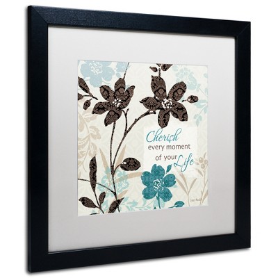 Lisa Audit 'Botanical Touch Quote I' Matted Framed Art