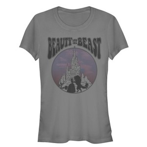 Juniors Womens Beauty and the Beast Castle T-Shirt - 1 of 3