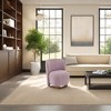 Ridstar Upholstered Modern Soft Armless Low Back Lounge Chair & Accent Chair With Wood Feet For Bedroom, Drawing Room-Purple - 4 of 4