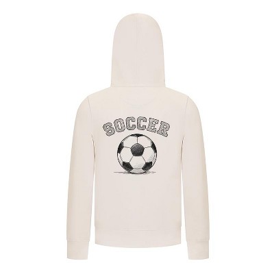 Everyday Kids Sports Collection Soccer Zip Up Hoodie – Vintage Sketch Graphic Sweatshirt