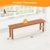 Tangkula Set Of 2 59" Outdoor Wood Bench Patio Dining Bench Backless with Teak Oil Finish & Slat Seat Accent Entryway Bench Farmhouse Bench - 4 of 4