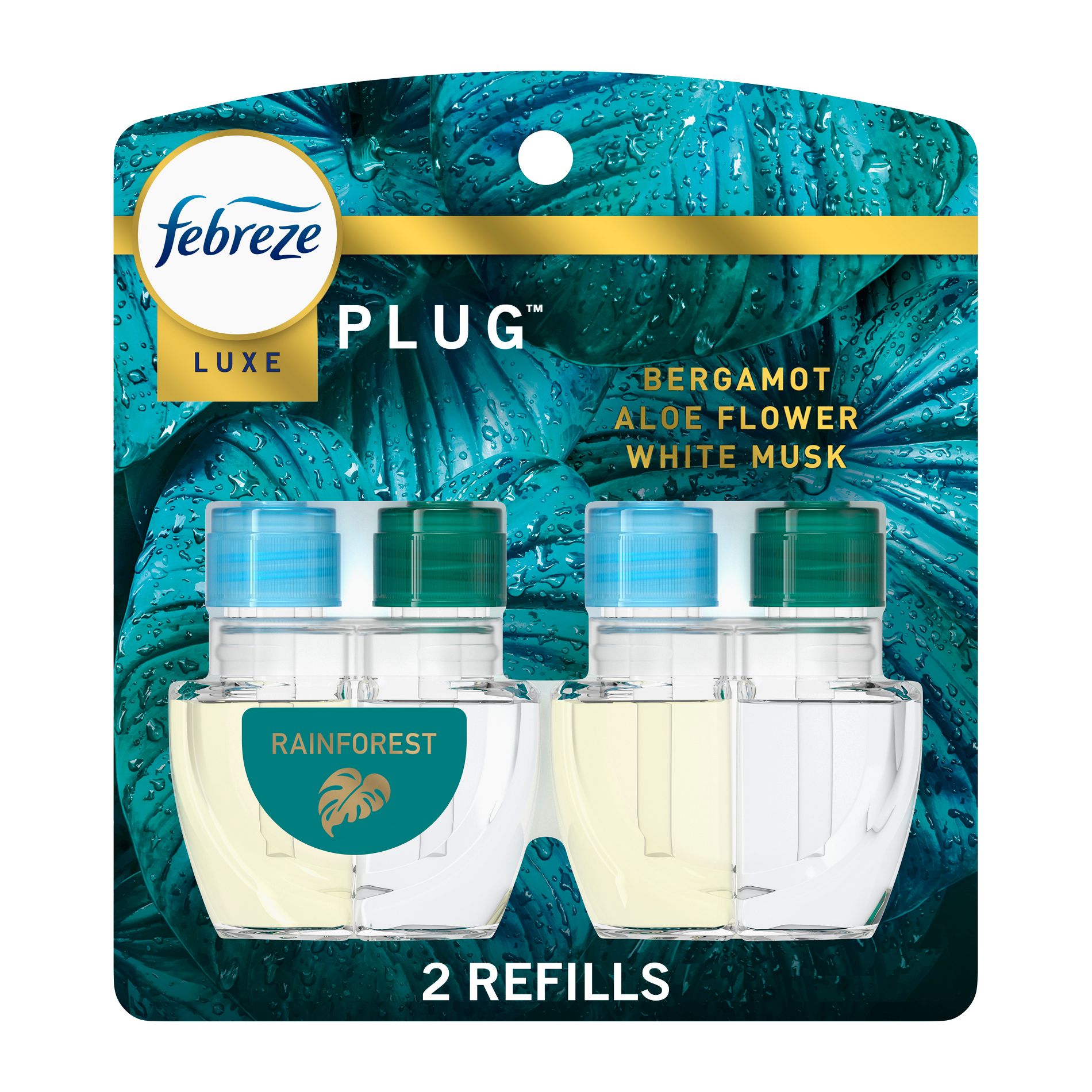 Febreze Luxe Plug Dual Refill Air Freshener - Rainforest - 1.75 fl oz/2ct