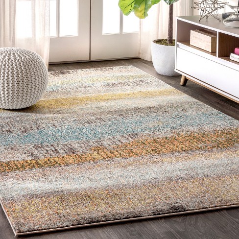 3'x5' Contemporary Pop Modern Abstract Vintage Area Rug, Cream/yellow ...