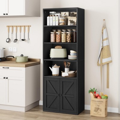 Farmhouse Bookcase with Doors Bookshelf