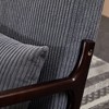 Gulches Mid-Century Modern Accent Chair & Coffee Table Set - Vintage Luxury Style (Antique Dark Gray Chair/Walnut-Tone Table), Rubberwood Frame - 4 of 4
