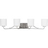 Progress Lighting Tobin 4-Light Bath Vanity in Brushed Nickel with Etched White Glass Shades - 4 of 4