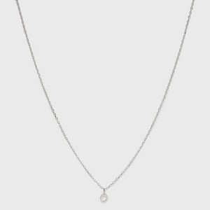 Sterling Silver Small Polished Initial Pendant Necklace - A New Day™ Silver - 1 of 4