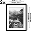 Americanflat 16" x 21" Picture Frame with Polished Plexiglass - Set of 2 - Use as 12x17 Frame with Mat or 16x21 Frame Without Mat - Black - 2 of 4