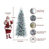 King Of Christmas Snow Flocked Hinged Slim Artificial Christmas Tree Unlit, King Flock Thin Xmas Tree - 3 of 4