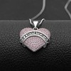 Granddaughter Necklace for Women by Ginger Lyne CZ Heart Pendant White Gold Plated - 2 of 4