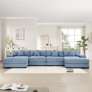 Christopher Knight Home Mavis Modern 170'' 4-Seater Oversized Corduroy Upholstered Sectional Sofa - 1 of 4
